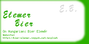 elemer bier business card